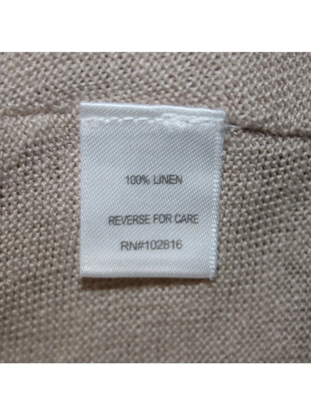 Garnet Hill Cardigan Sweater Sz XS Tan Brown Loose Neck Line Buttons 100% Linen